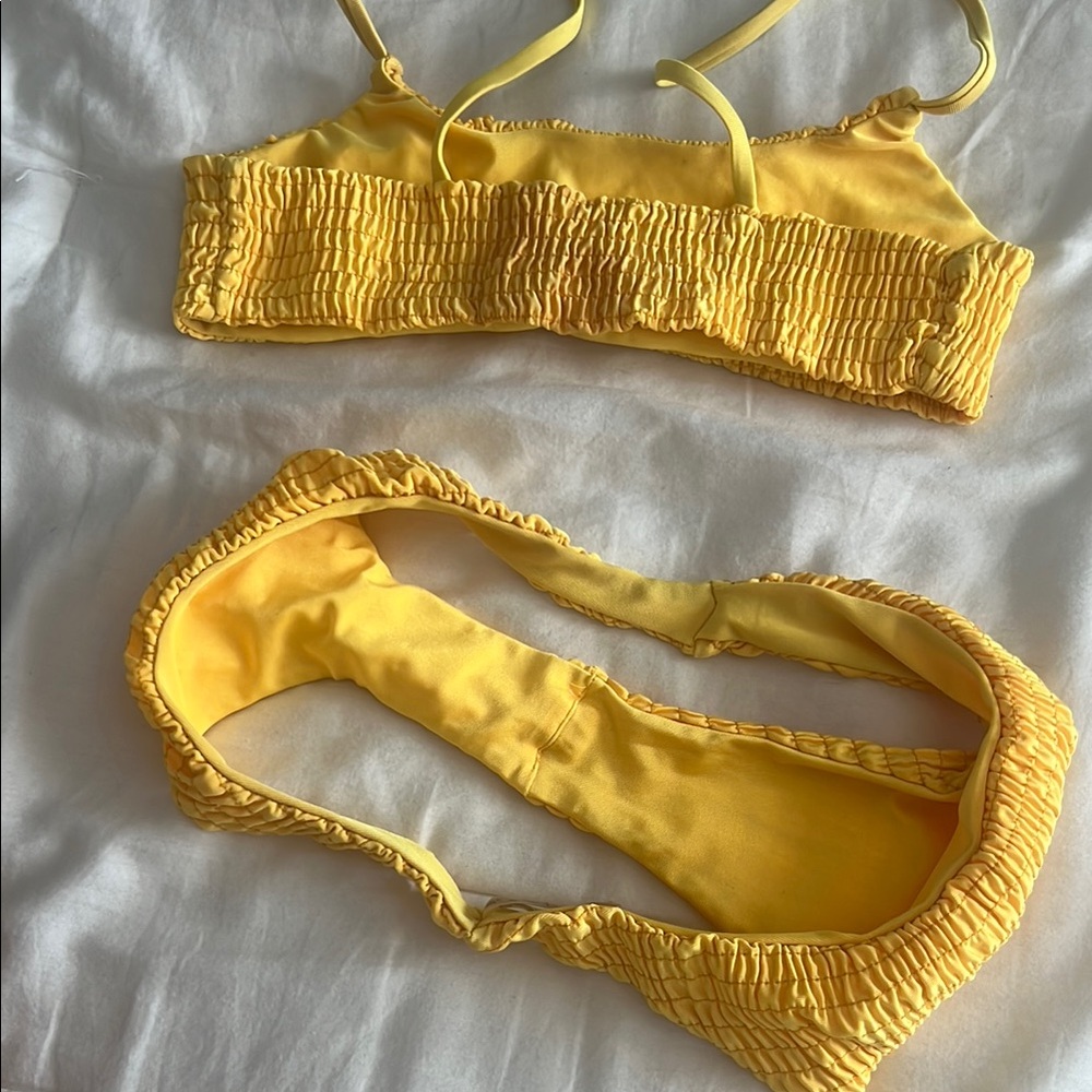 Yellow Textured Bikini Set - Picture 5 of 5